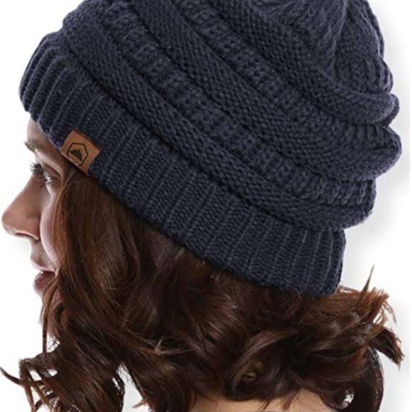 Womens Beanie Winter Hat - Warm Chunky Cable Knit Hats - Soft Stretch Thick Cute - Picture 9 of 16